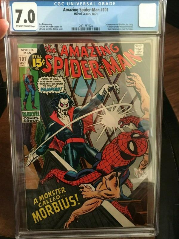 AMAZING SPIDER-MAN #101 -CGC 7.0 FN/VF -1ST APP MORBIUS-BRONZE AGE BLUE CHIP KEY