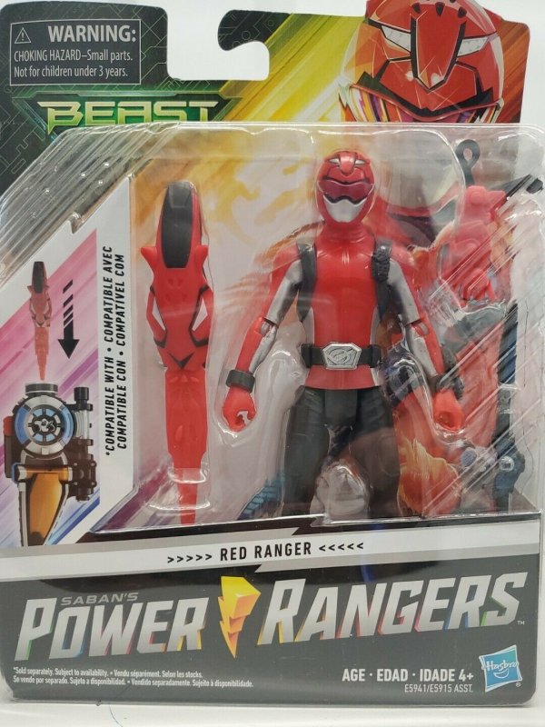  New Genuine Power Rangers Beast X Morphers Red Ranger Red Fury Mode Figure 630509788200