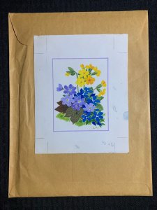 FOR YOU Colorful Flowers 6x7.25 Greeting Card Art C1620 w/ 3 Cards