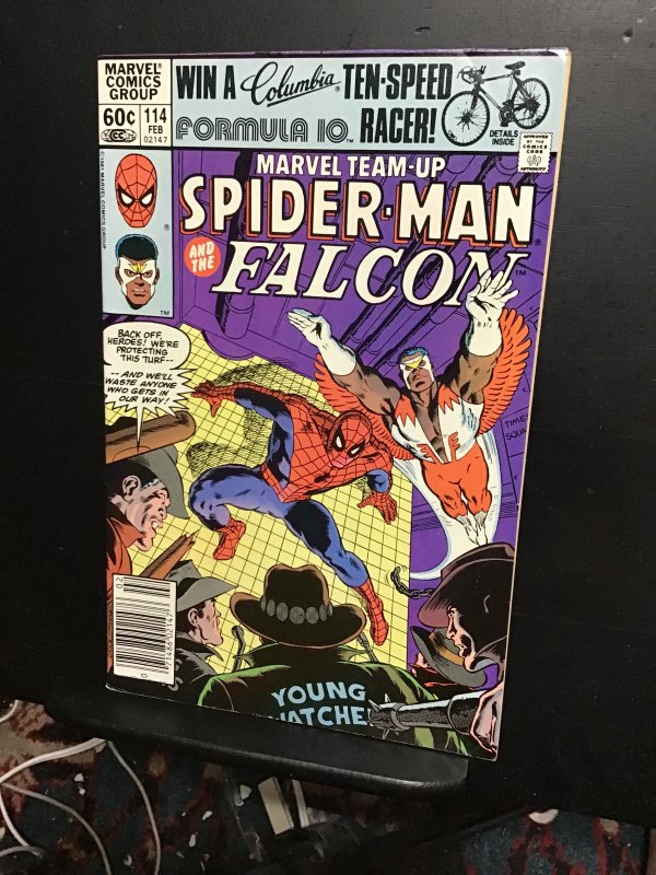 Marvel Team-Up #114 (1982) Hi grade Falcon and Spidey! VF+ Wow