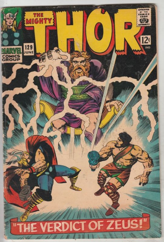 Thor, the Mighty #129 (Jun-66) VG+ Affordable-Grade Thor, Hercules