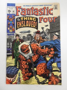 Fantastic Four #91 (1969) The Thing Enslaved! Beautiful Fine- Condition!