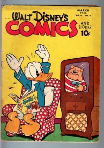 WALT DISNEY'S COMICS AND STORIES #66-'46-DONALD DUCK-MICKEY MOUSE-BARKS-INF G