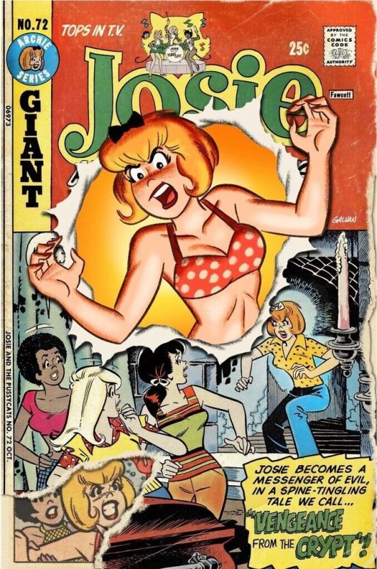 THE WICKED TRINITY #1 JOSIE HAUNTED ARCHIE BILL GALVAN COVER RAW/METAL SET NM.