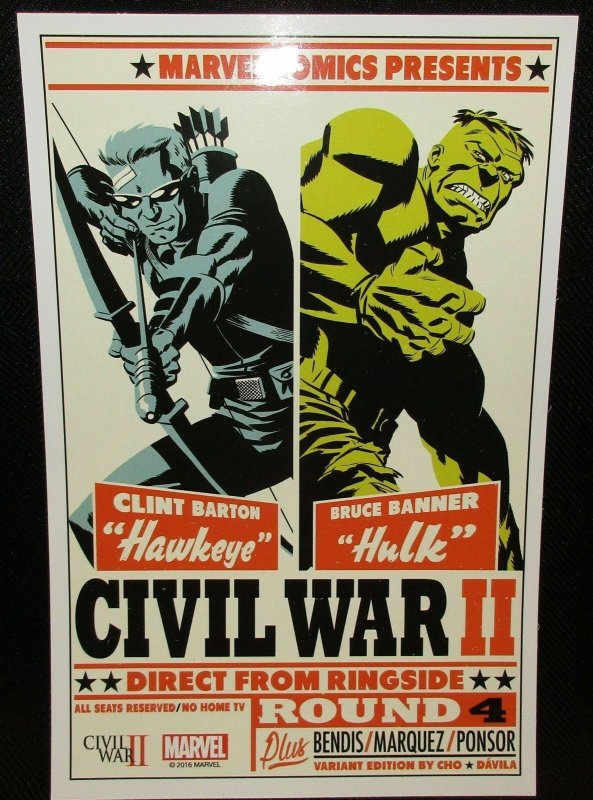 Marvel Civil War II Round 4 Cho Mini Lithograph Promo Poster (7 x 10) New! 