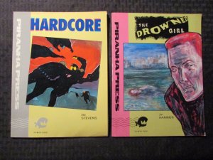 1989 HARDCORE by Alex Stevens FN- 5.5 & DROWNED GIRL Hammer FN 6.0 Piranha Press