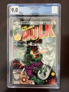 The Incredible Hulk #250 (1980) - CGC 9.0 - Silver Surfer Battle - KEY!!!