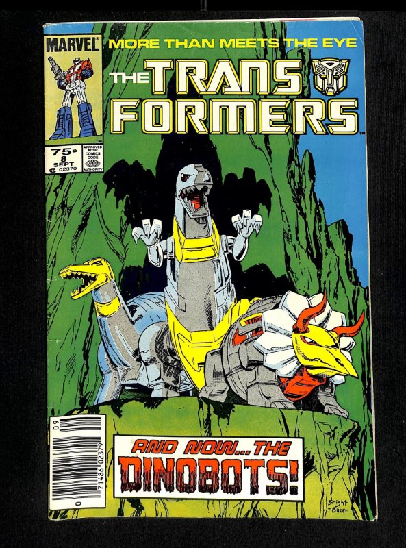 Transformers #8 VG/FN 5.0 Newsstand Variant 1st Dinobots!