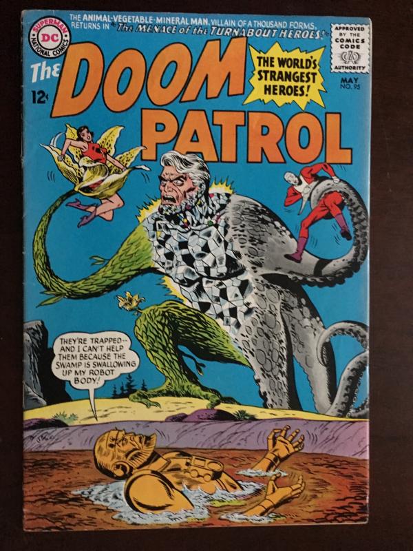 DOOM PATROL! #95  BRIGHT VF- GLOSSY!!  CLASSIC! ANIMAL-VEG-MINERAL MAN!  BEAUTY!