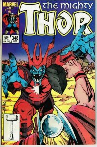 Thor #348 (1962) - 9.2 NM- *Ragnarok and Roll/The Dark and the Light*