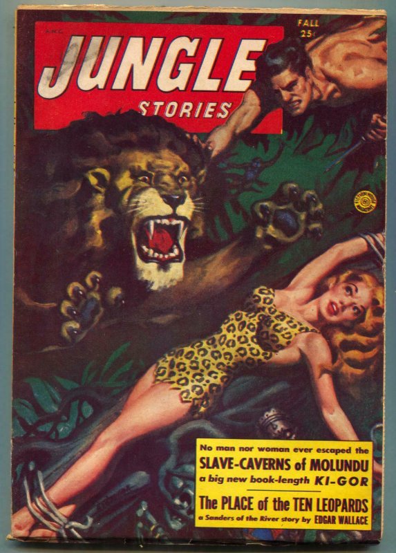 Jungle Stories Pulp Fall 1953- Slave Caverns of Molundu