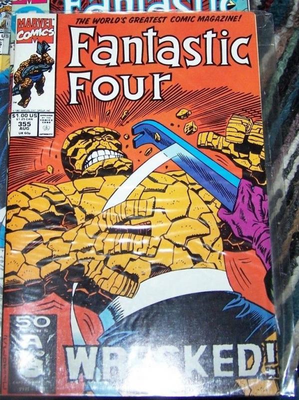 FANTASTIC FOUR #355 1991  marvel -THE WRECKER + THE THING 