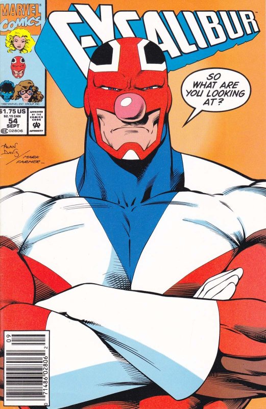 Excalibur #54 (Newsstand) FN ; Marvel | Alan Davis Captain Britain