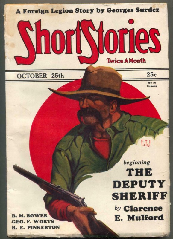 Short Stories Pulp October 25 1929- Deputy Shefiff- Georges Surdez