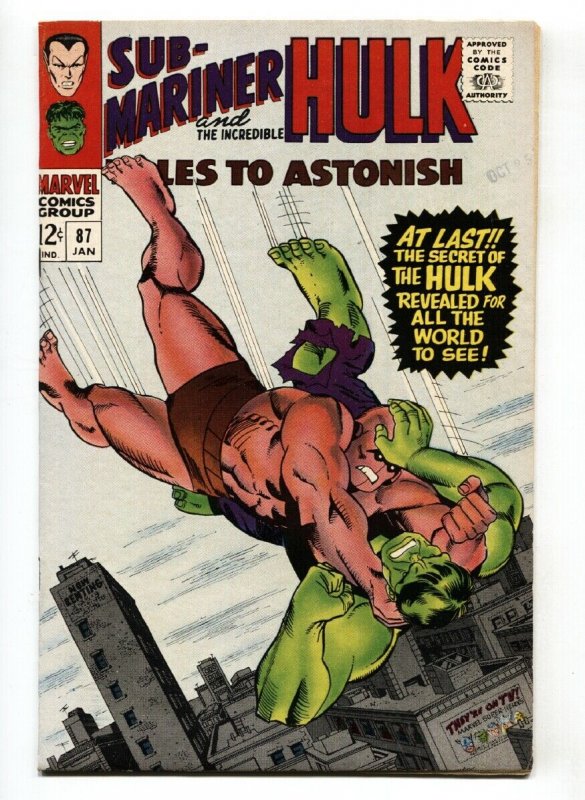 TALES TO ASTONISH #87 comic book -HULK/SUB-MARINER-1967 VF+