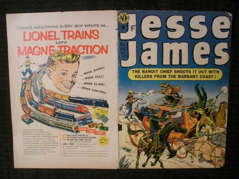 COVER ONLY 1954 Jesse James #16 GD 2.0 Avon / Killers From Barbary Coast