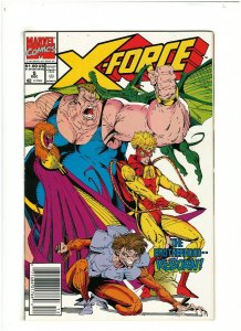 X-Force #5 VF+ 8.5 Newsstand Marvel 1991 Early Deadpool Cameo, Rob Liefeld