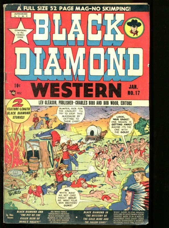 Black Diamond Western #17 1949- Wolverton art- Golden Age VG