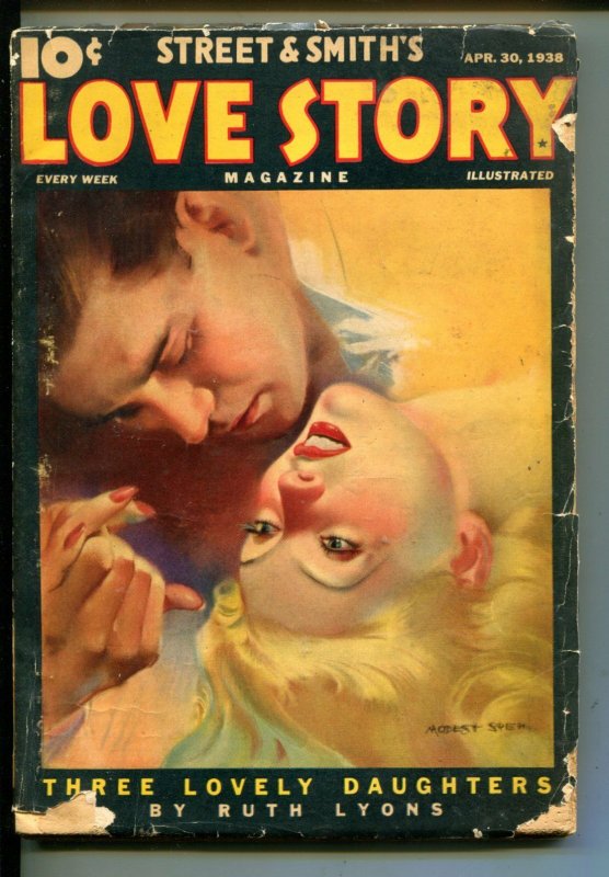 LOVE STORY-04/30/1938-STREET & SMITH-MODEST STEIN COVER-EXOTIC-good/vg