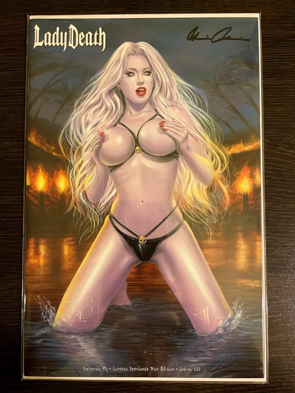 LADY DEATH #1 NAUGHTY SWIMSUIT EDITION SOLD OUT SIGNED LTD 250 NM+