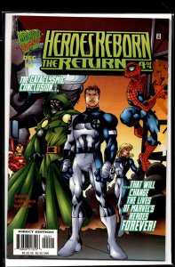 Heroes Reborn: The Return #4 Dr. Doom and Mr. Fantastic Cover (1997) Human Torch