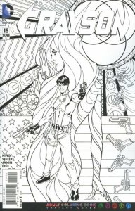 Grayson #16 Adult Coloring Book Variant Comic Book 2016 - DC
