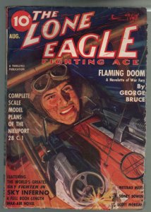 Lone Eagle 8/1937-Thrilling-aviation hero pulp-George Bruce-R.S. Bowen-VG