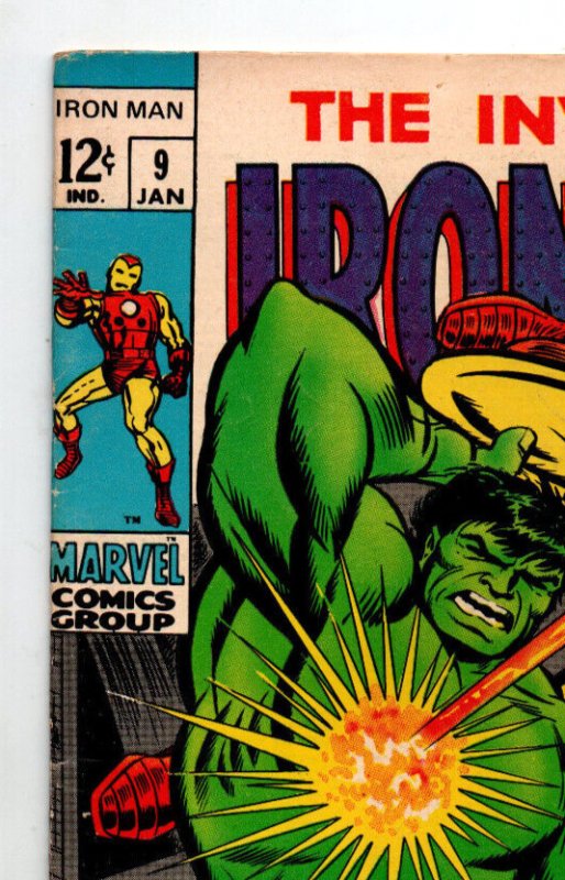 Invincible Iron Man #9 - vs Hulk Android - 1969 - FN/VF