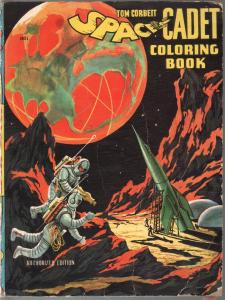 Tom Corbett Space Cadet Coloring Book #1901 1950's-cool spine & cover-FR