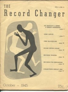 Record Changer 10/1945-jazz & music info for collectors & fans-buy/sell ads-VG