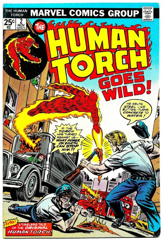 THE HUMAN TORCH Vol2 #2 (NOV1974) 8.0 VF Jack Kirby! Goldn & Silvr Age Reprints!