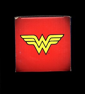 WONDER WOMAN 16OZ GLASS | 1980S LOGO | CLASSIC COMIC STAR BURST | NEW IN BOX