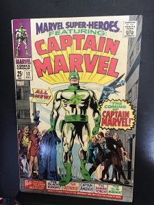 Marvel Super-Heroes #12 (1967). High-grade 1st Captain Marvel! VF Boca CERT!