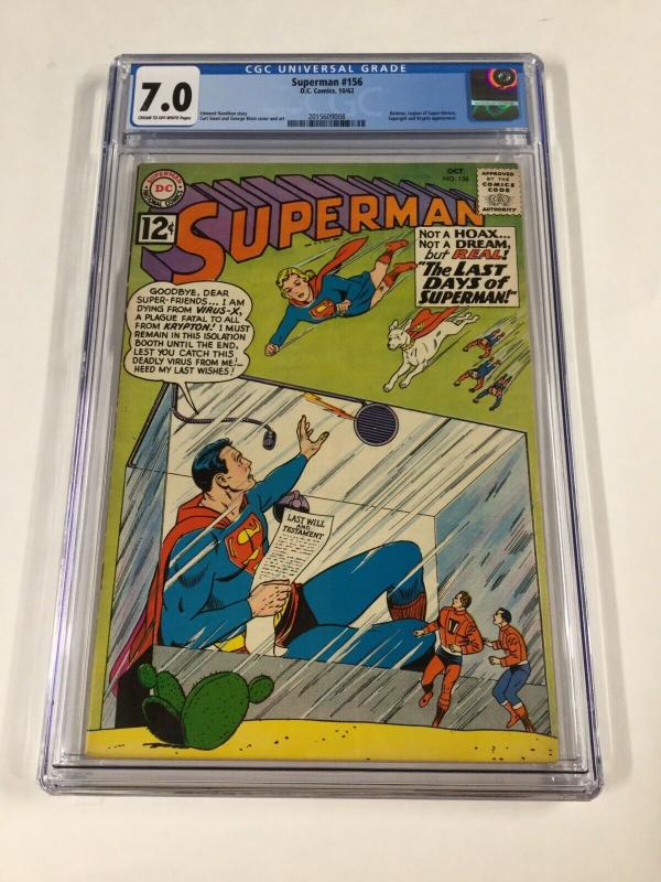 Superman 156 Cgc 7.0 Dc Silver Age 