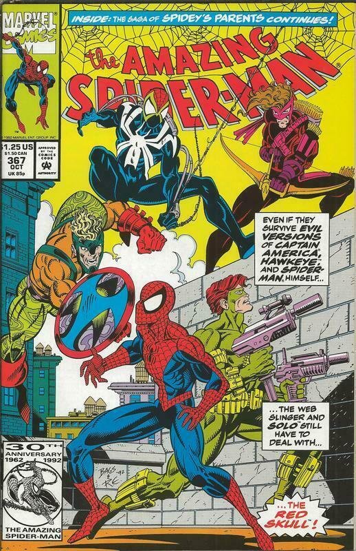 Amazing Spiderman #367 ORIGINAL Vintage 1992 Marvel Comics Red Skull 