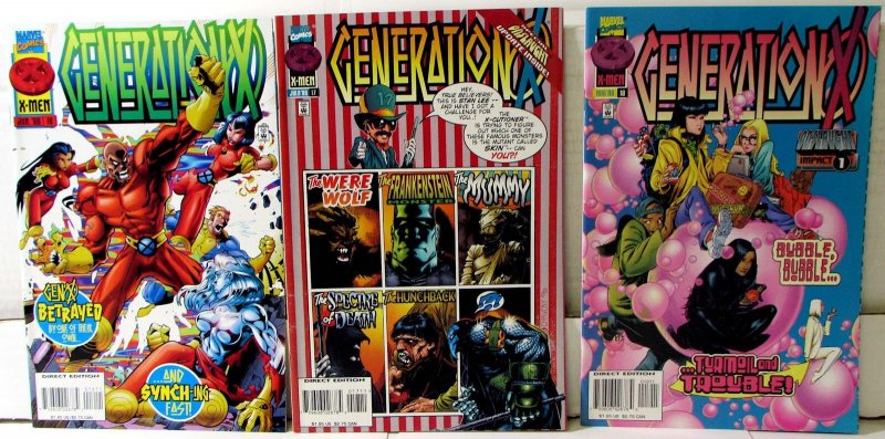 Generation X Lot 3 #16, 17, 18 1996 Marvel Banshee Husk Jubilee Chamber Comics