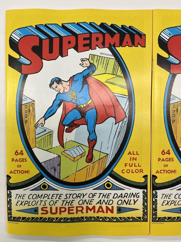 SUPERMAN #1 (3x COPIES) FACSIMILE REPRINT 2022 ORIGIN SHUSTER NM COVER DC COMICS