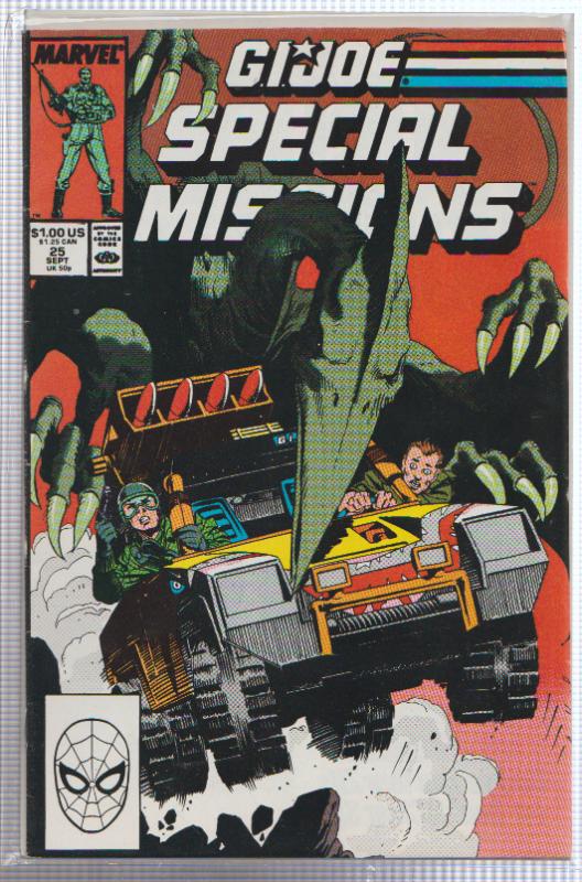 G.I. JOE SPECIAL MISSIONS #25 DINOSAUR COVER BAGGED & BOARDED, MARVEL COMICS