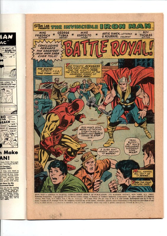 Invincible Iron Man #66 - Iron Man vs Thor - 1974 - (-VF)