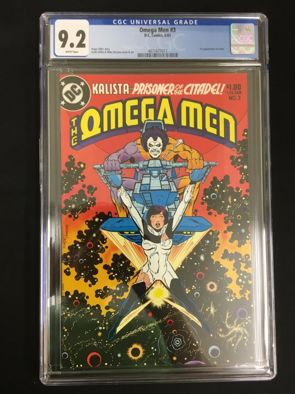 Omega Men #3 CGC 9.2 NM- (DC 1983) 1st Lobo! White pages New slab!