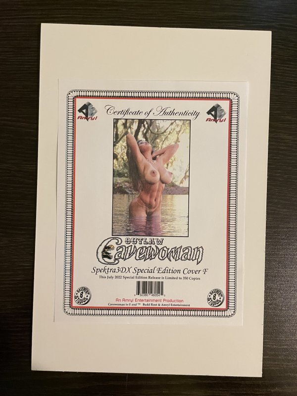 CAVEWOMAN #1F OUTLAW SPEKTRA3DX SPECIAL EXCLUSIVE COA LTD 350 NM+