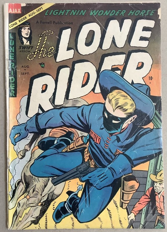 The Lone Rider #21 (1954, Ajax-Farrell) Low Grade. Taped Cover