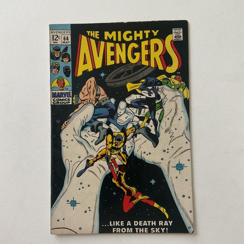 Avengers 64 Very Good Vg 4.0 Marvel 1st Barney Barton 1969