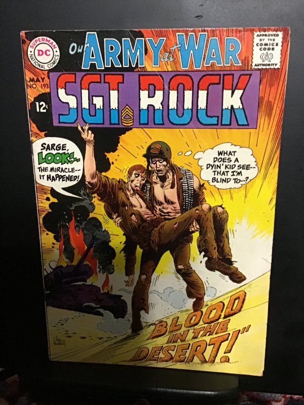 Our Army at War #193 (1968) mid high grade Kubert Sergeant Rock! FN+ Wow!