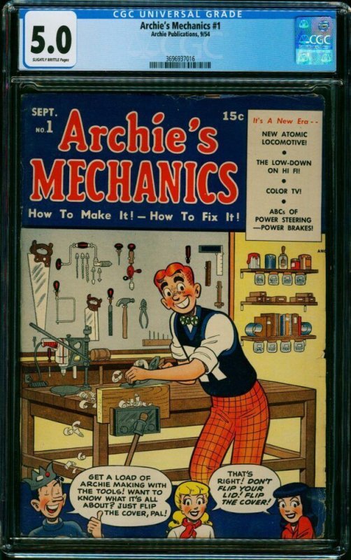 Archie's Mechanics #1 (Archie Publications, 1954) CGC 5.0 - KEY