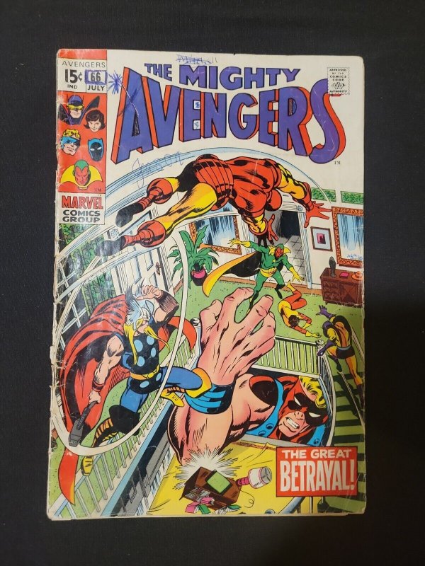 The Avengers 66 Marvel Comics 1969 Barry Smith Silver Age KEY A15 