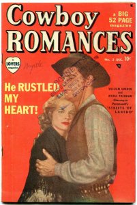 COWBOY ROMANCES #2 1949-TIMELY- WM HOLDEN - PHOTO COVER FN-