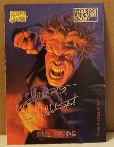 1994 Marvel Masterpieces Gold Foil Signature Series #77 Mr Hyde/Hilderbra