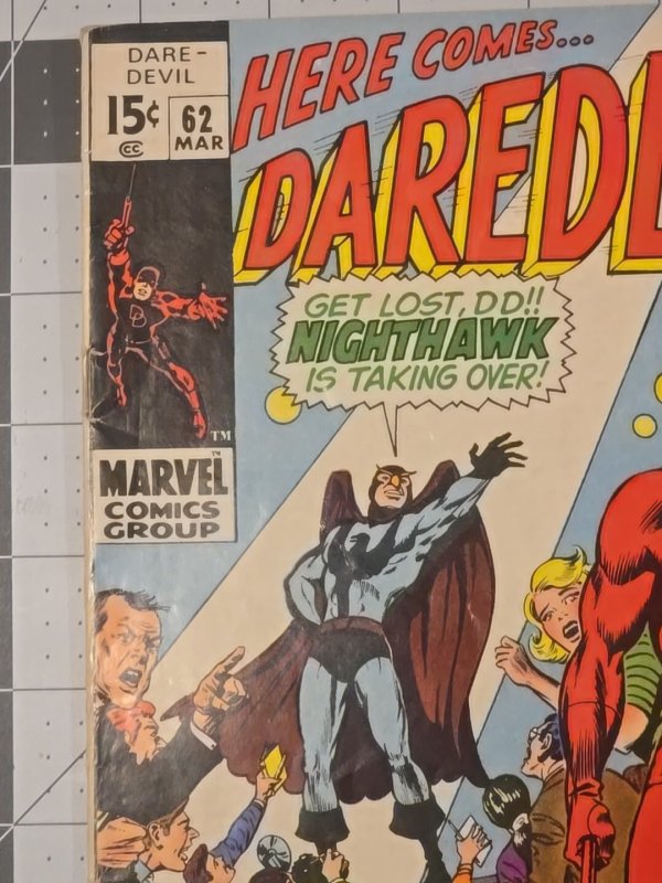 Daredevil #62 ?-Origin Story Of NIGHTHAWK (Marvel Comics March 1970)