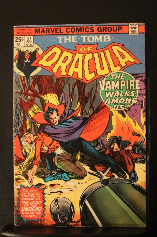 Tomb of Dracula #37 1975 Mid-Grade FN Gene Colan Art The Vampire Walks Among Us!